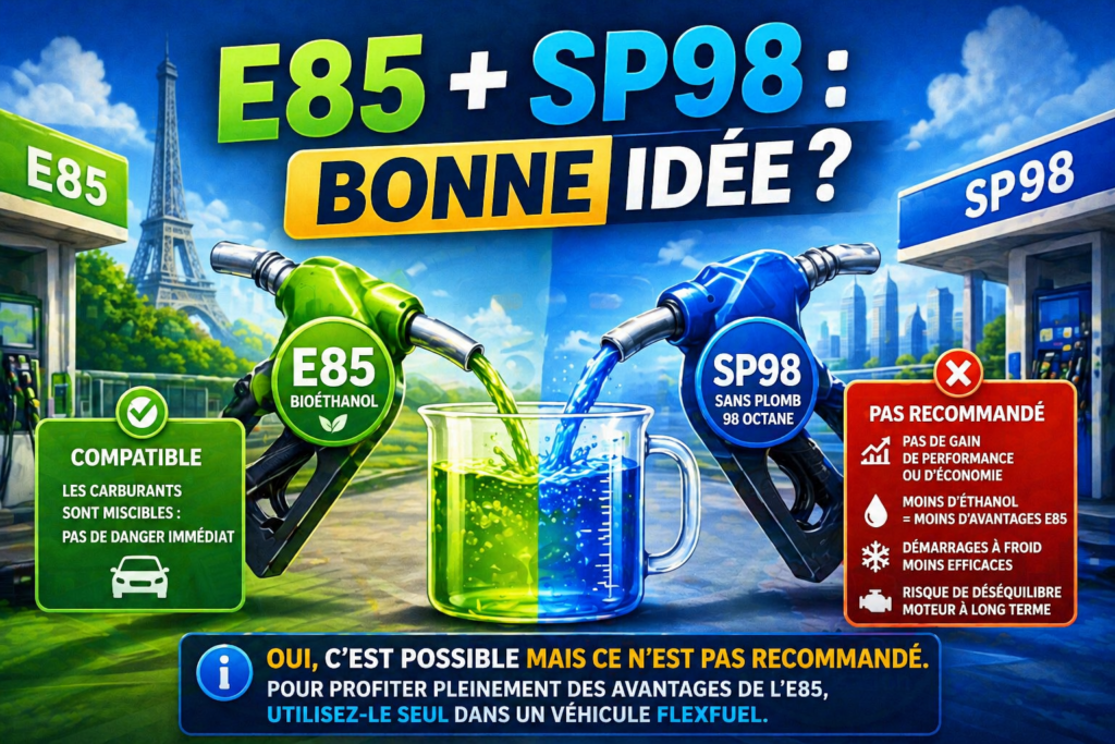 Peut-on mélanger E85 et SP98